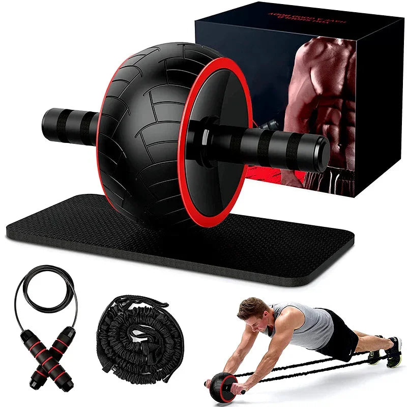 Abdominal Trainer Widened Silent Detachable Ab Wheel Combo Kit Core Strength Exercise Suitable for Home Gym Fitness Equipment