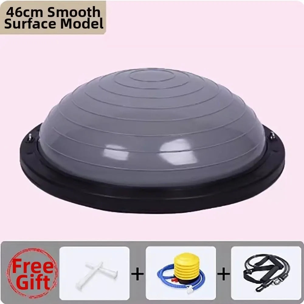 46cm Bosu Ball Half-Sphere Thickened Balance Trainer Ball Anti-burst Explosion-Proof Pilates Ball Stability Ball Home Gym