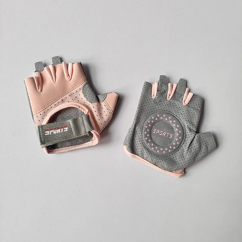 Women's Fitness Half Finger Gloves, Anti Slip, Wear-Resistant, Anti-Cocoon Yoga Spinning Bike Sports Cycling