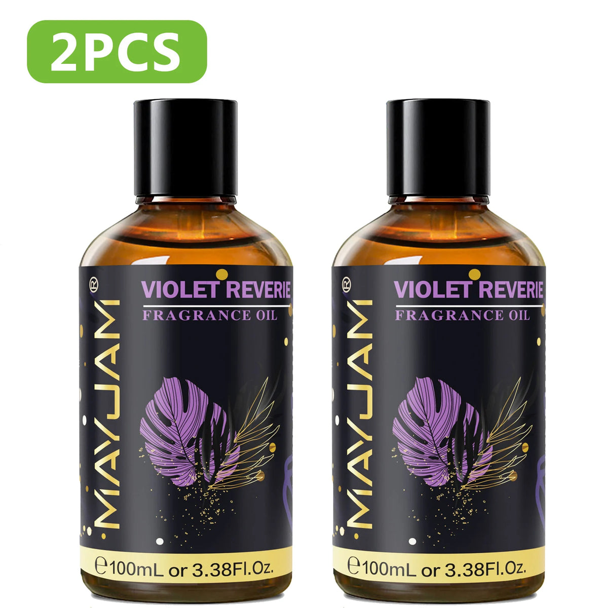 MAYJAM 2PCS 100ML Essential Oil Blend with Dropper,3.38 FI.Oz Dragons Blood White Musk Coconut & Vanilla Fragrance Oil for Humidifier Diffuser Making Candle Strawberry Banana Sea Breeze Baby Powder Violet Reverie Honeysuckle