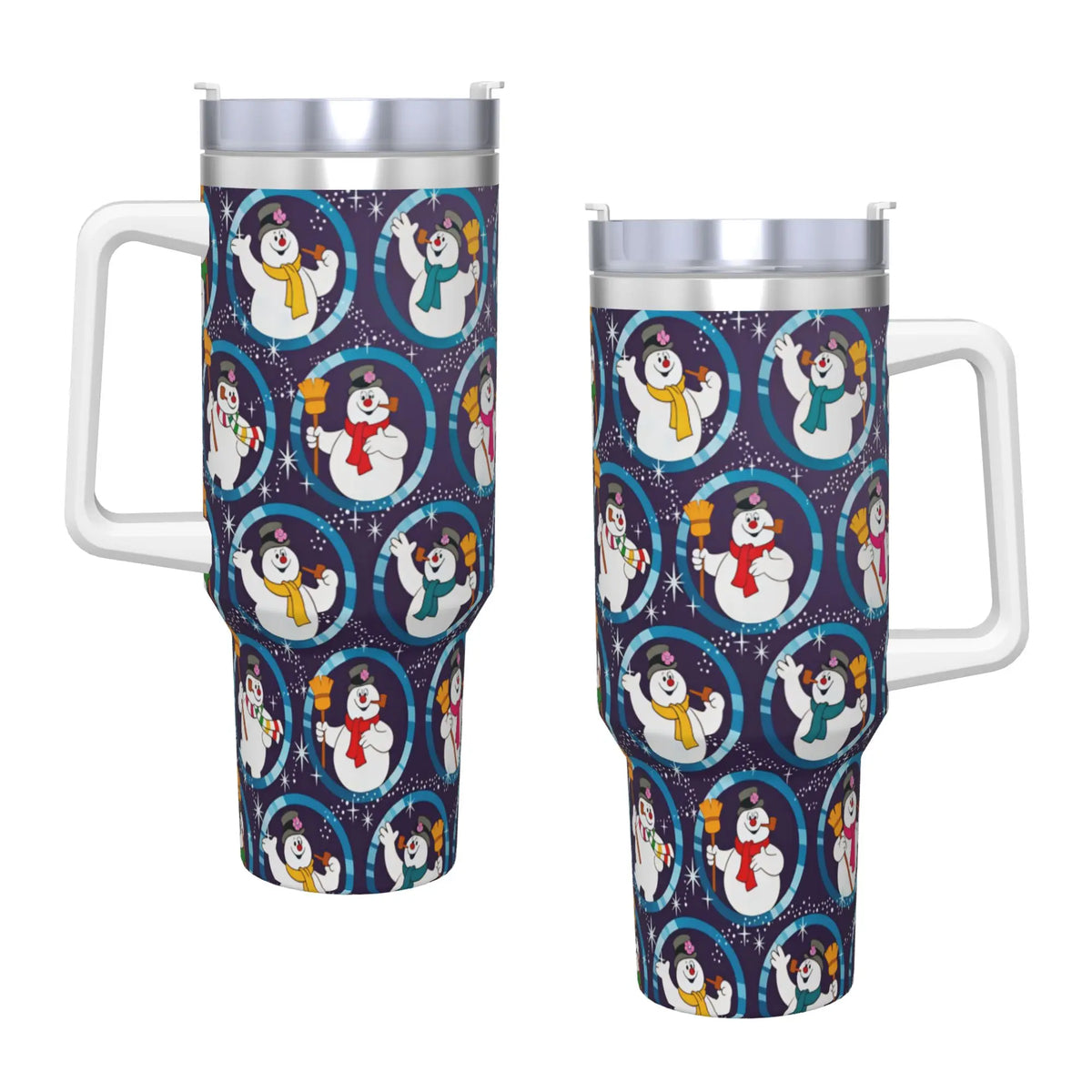 Stainless Steel Tumbler Snowman Frostys Mugs Cup With Straws  Camping Cold and Hot Water Bottle Insulated Large Thermal Mug