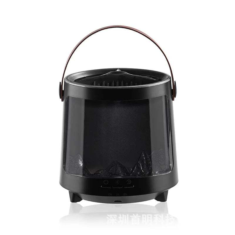 2026 New Aurora Essential Oil Diffuser Humidifier with Flame Effect 7 Color LED Light for Home
