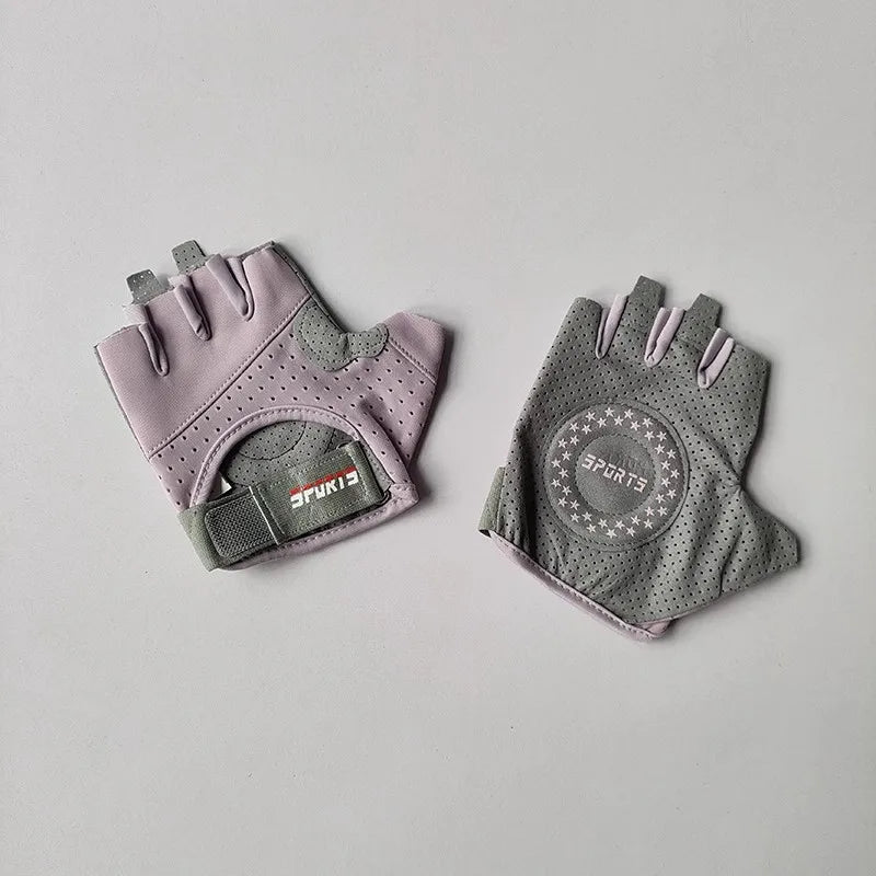 Women's Fitness Half Finger Gloves, Anti Slip, Wear-Resistant, Anti-Cocoon Yoga Spinning Bike Sports Cycling