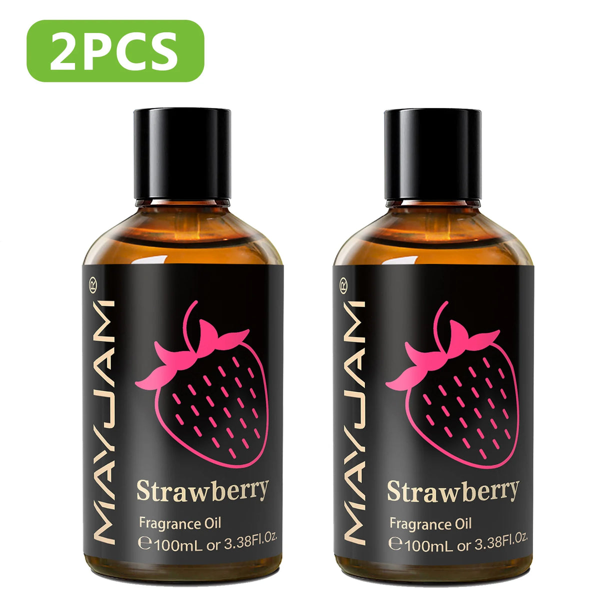 MAYJAM 2PCS 100ML Essential Oil Blend with Dropper,3.38 FI.Oz Dragons Blood White Musk Coconut & Vanilla Fragrance Oil for Humidifier Diffuser Making Candle Strawberry Banana Sea Breeze Baby Powder Violet Reverie Honeysuckle