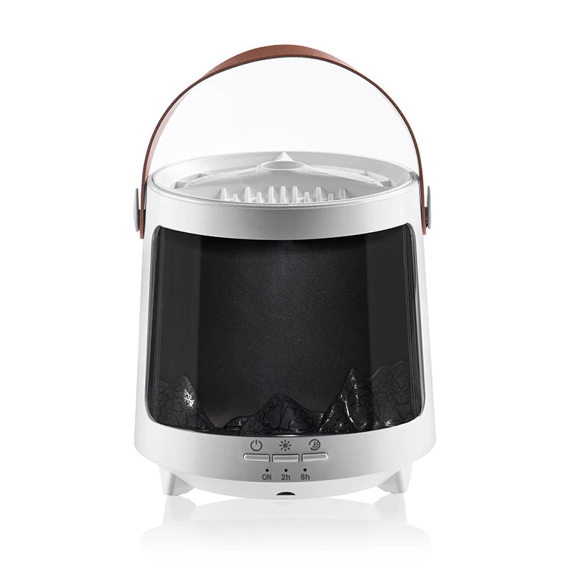 2026 New Aurora Essential Oil Diffuser Humidifier with Flame Effect 7 Color LED Light for Home