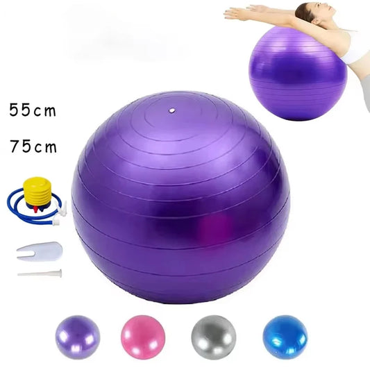 Multi-Purpose Yoga Exercise Ball 55-75cm with Foot Pump Kit Fitness Ball for Workout Pregnancy Pilates Office Sitting Home Gym