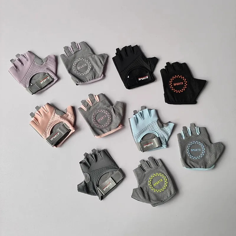 Women's Fitness Half Finger Gloves, Anti Slip, Wear-Resistant, Anti-Cocoon Yoga Spinning Bike Sports Cycling