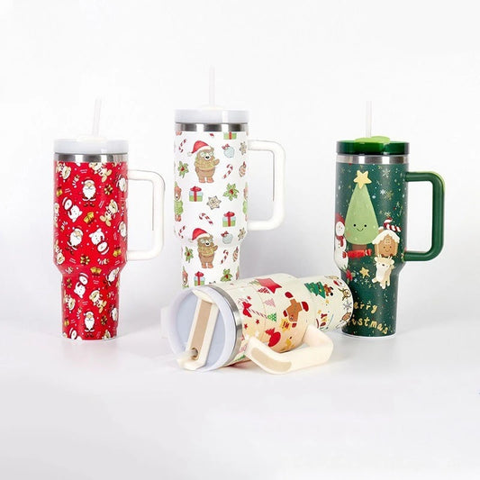 Exquisite Creative 316 Stainless Steel Christmas Gift Winter Good 40oz Insulated Cup with Handle Cold Insulated Water Bottle
