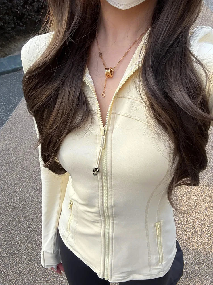 Spring New Collection: Thin Stand-up Collar Fitted Jacket, Running Sports Jacket, Fitness Yoga Top
