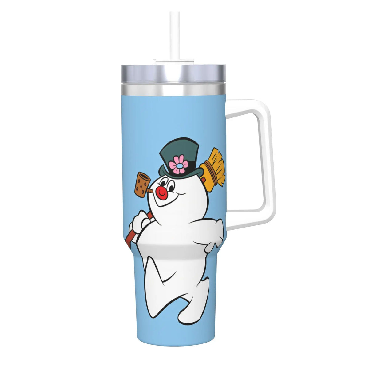 Stainless Steel Tumbler Snowman Frostys Mugs Cup With Straws  Camping Cold and Hot Water Bottle Insulated Large Thermal Mug