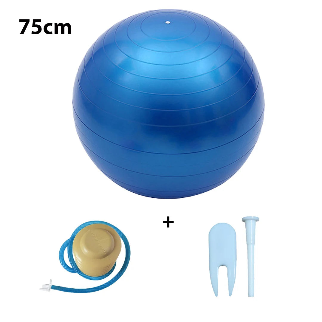 Multi-Purpose Yoga Exercise Ball 55-75cm with Foot Pump Kit Fitness Ball for Workout Pregnancy Pilates Office Sitting Home Gym