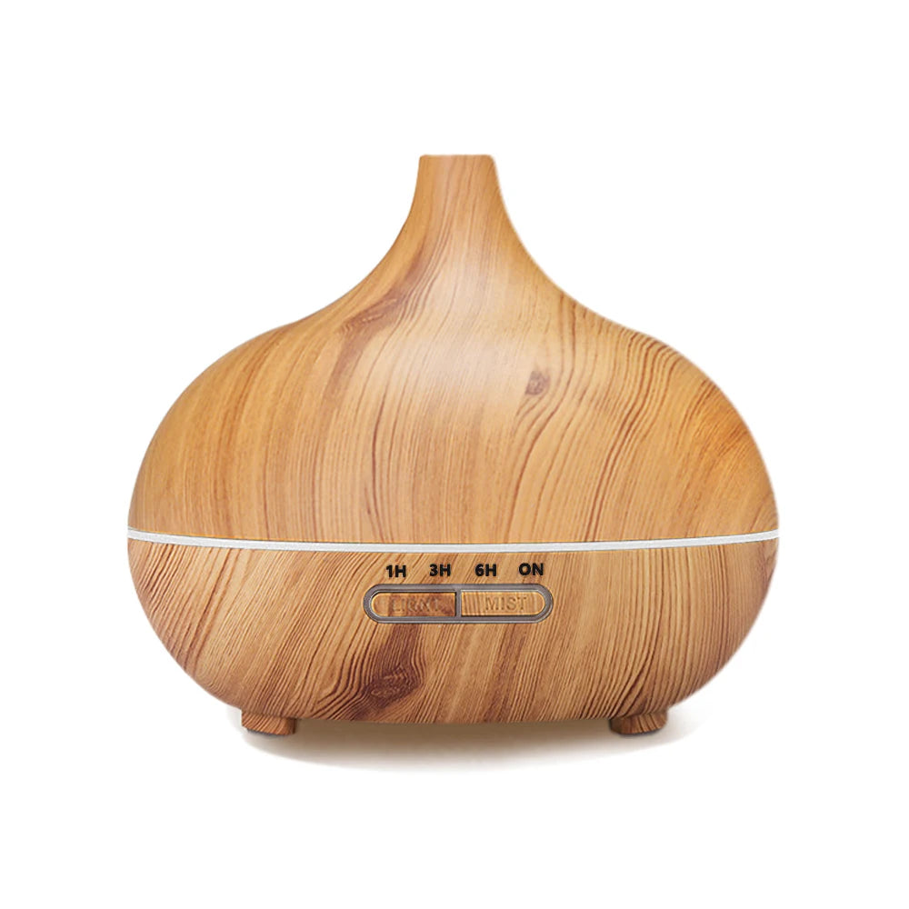Air Aroma Humidifier Woodgrain Ultrasonic USB Humidifier Essential Oil Diffuser Home Fragrance Air Purifier with Night Light