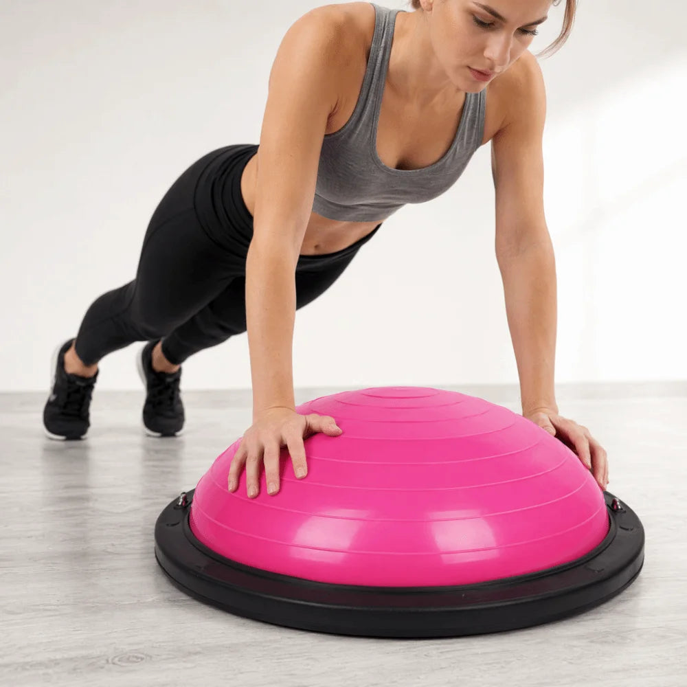 46cm Bosu Ball Half-Sphere Thickened Balance Trainer Ball Anti-burst Explosion-Proof Pilates Ball Stability Ball Home Gym
