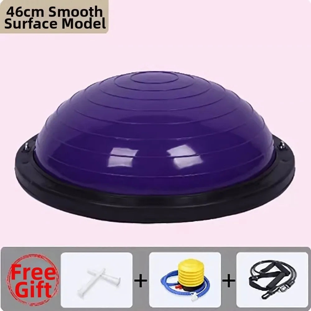 46cm Bosu Ball Half-Sphere Thickened Balance Trainer Ball Anti-burst Explosion-Proof Pilates Ball Stability Ball Home Gym