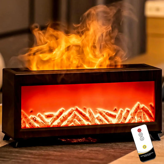Fireplace Diffuser,Essential Oil Diffuser for Home,Smart Flame Fireplace Aromatherapy Diffuser with Remote Control Timer and Off