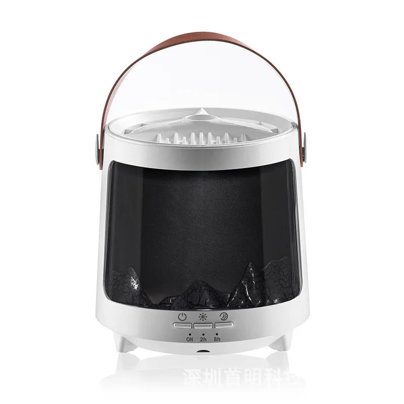 2026 New Aurora Essential Oil Diffuser Humidifier with Flame Effect 7 Color LED Light for Home