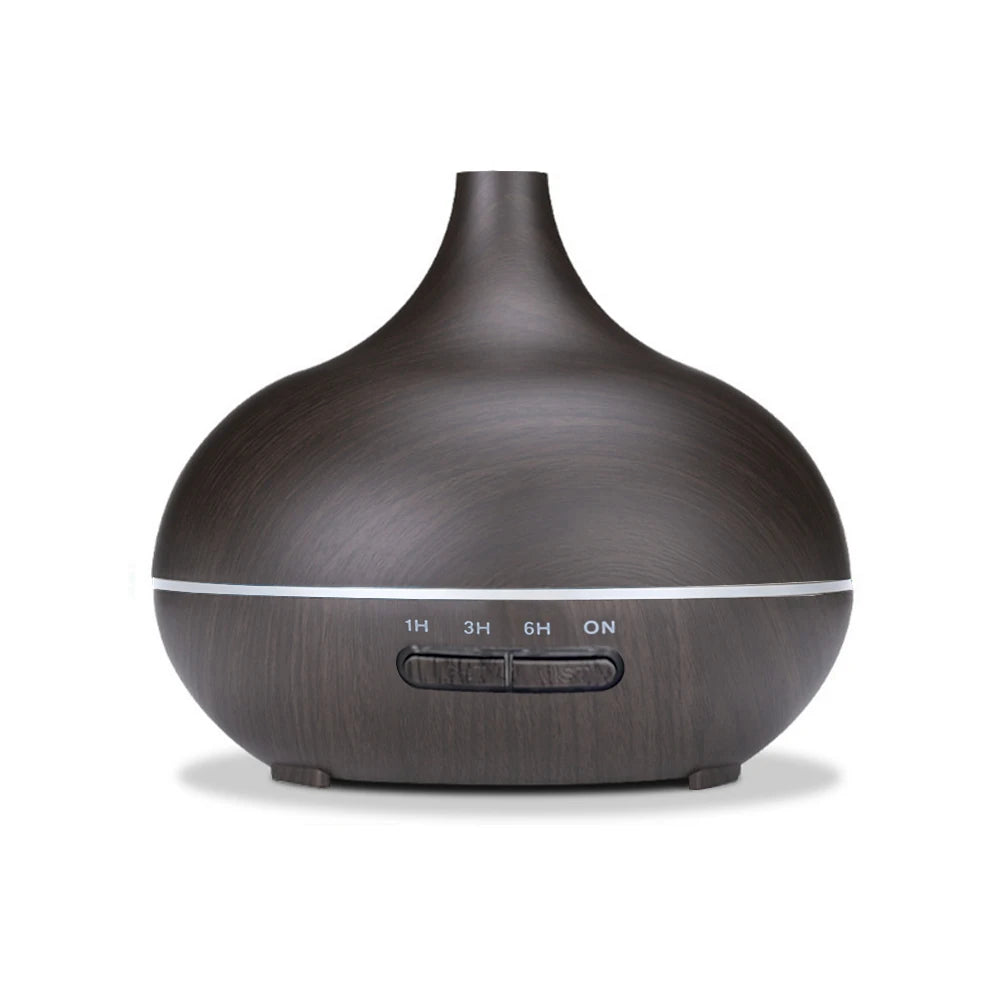 Air Aroma Humidifier Woodgrain Ultrasonic USB Humidifier Essential Oil Diffuser Home Fragrance Air Purifier with Night Light
