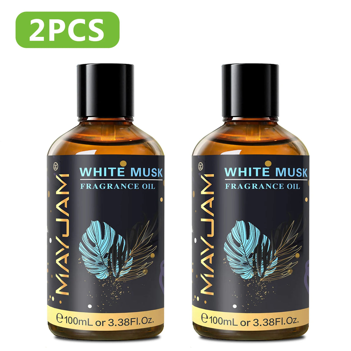 MAYJAM 2PCS 100ML Essential Oil Blend with Dropper,3.38 FI.Oz Dragons Blood White Musk Coconut & Vanilla Fragrance Oil for Humidifier Diffuser Making Candle Strawberry Banana Sea Breeze Baby Powder Violet Reverie Honeysuckle