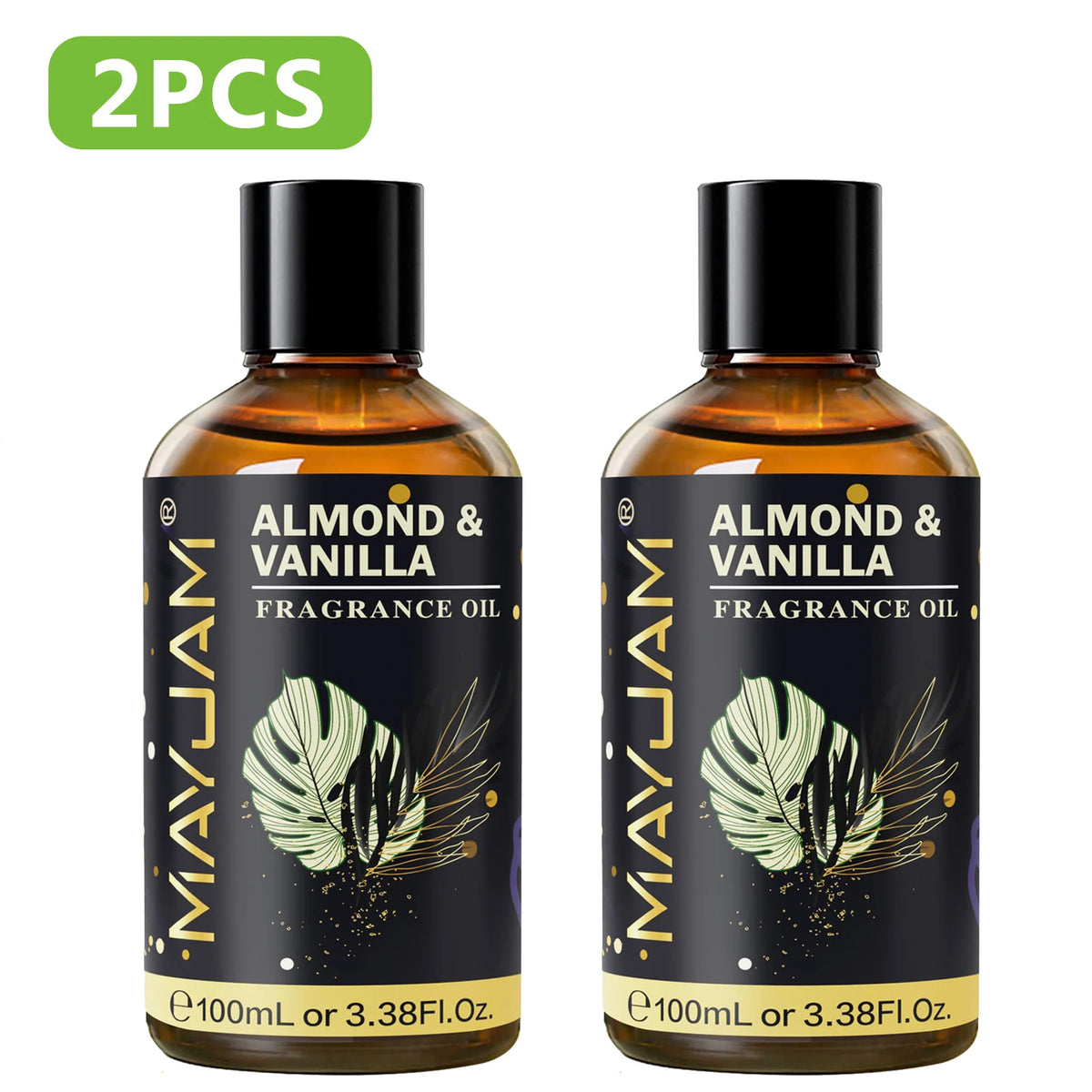 MAYJAM 2PCS 100ML Essential Oil Blend with Dropper,3.38 FI.Oz Dragons Blood White Musk Coconut & Vanilla Fragrance Oil for Humidifier Diffuser Making Candle Strawberry Banana Sea Breeze Baby Powder Violet Reverie Honeysuckle