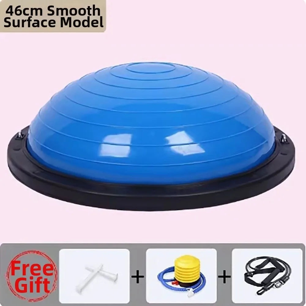 46cm Bosu Ball Half-Sphere Thickened Balance Trainer Ball Anti-burst Explosion-Proof Pilates Ball Stability Ball Home Gym