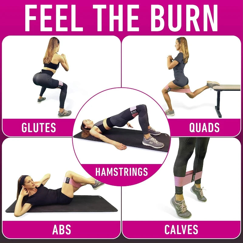 Booty Bands for Women Men Fabric Elastic Bands for Exercise, Resistance Bands for Legs for Working Out Hip Thigh Glute Bands Set