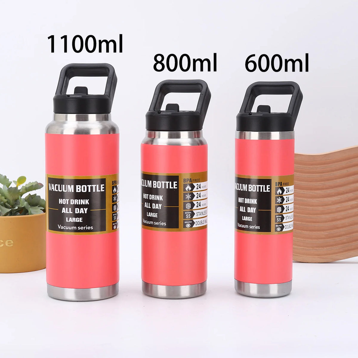 1 1100ml Thermos Cup, 800ml Portable Cup with Spout, 600ml Outdoor Cup, Household Cup, Office Cup, Multifunctional Thermos Cup, Gift Cup, Large Capacity Thermos Cup, Water Bottle