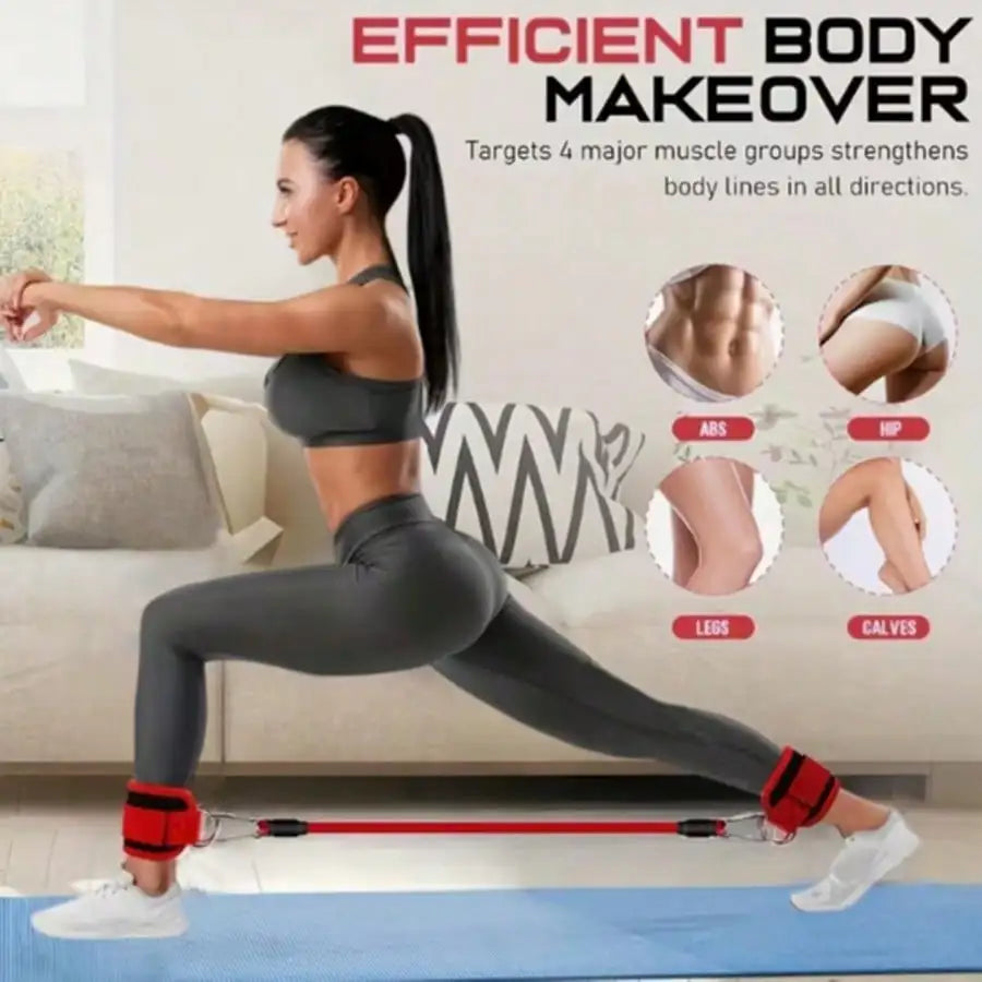 6Pcs Ankle Resistance Bands Set With Ankle Straps, Leg Workout Cables, Glute Thigh Hip Exercise Straps For Home Gym Booty Training