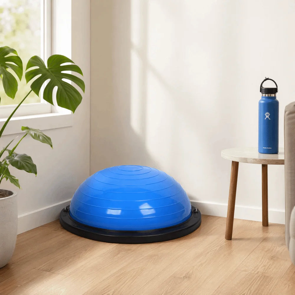 46cm Bosu Ball Half-Sphere Thickened Balance Trainer Ball Anti-burst Explosion-Proof Pilates Ball Stability Ball Home Gym