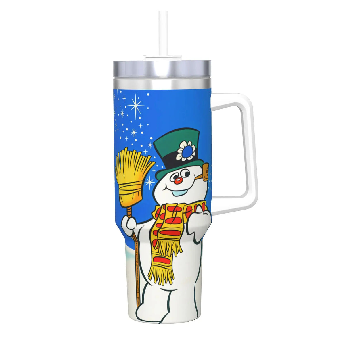 Stainless Steel Tumbler Snowman Frostys Mugs Cup With Straws  Camping Cold and Hot Water Bottle Insulated Large Thermal Mug