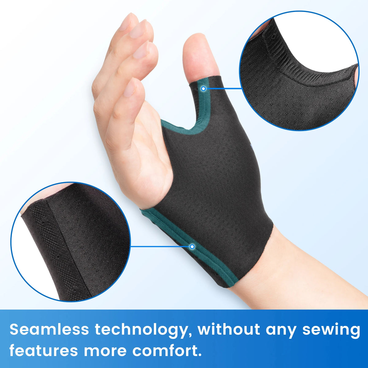 VELPEAU Thumb Wrist Support Sleeve for Sports, Mild Arthritis and Tendonitis, Unisex Elastic Compression Sleeve 2PCS