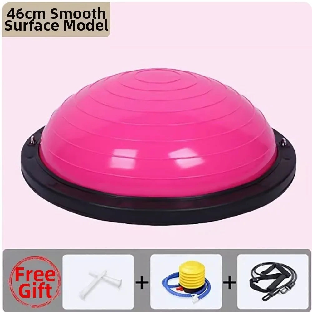 46cm Bosu Ball Half-Sphere Thickened Balance Trainer Ball Anti-burst Explosion-Proof Pilates Ball Stability Ball Home Gym