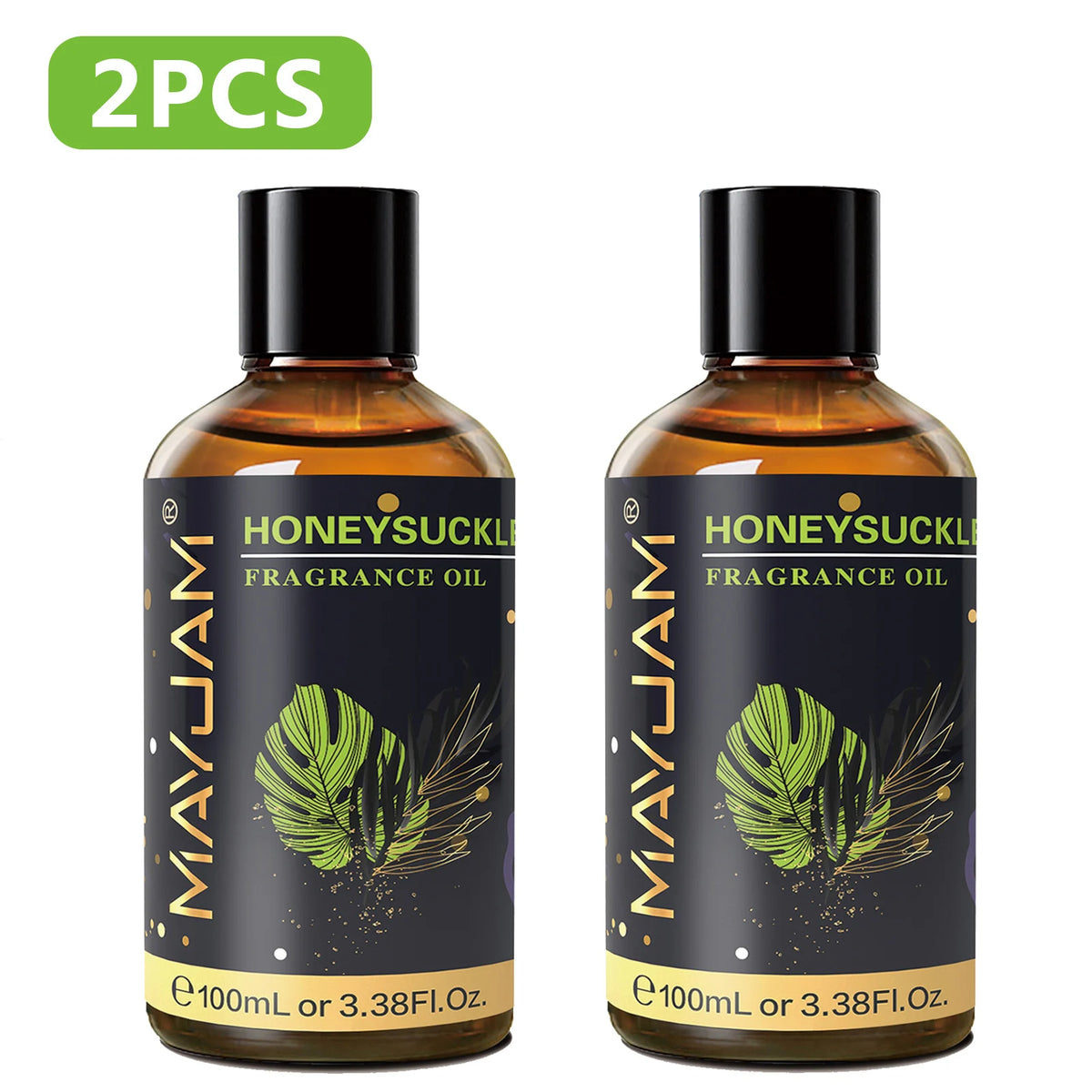 MAYJAM 2PCS 100ML Essential Oil Blend with Dropper,3.38 FI.Oz Dragons Blood White Musk Coconut & Vanilla Fragrance Oil for Humidifier Diffuser Making Candle Strawberry Banana Sea Breeze Baby Powder Violet Reverie Honeysuckle