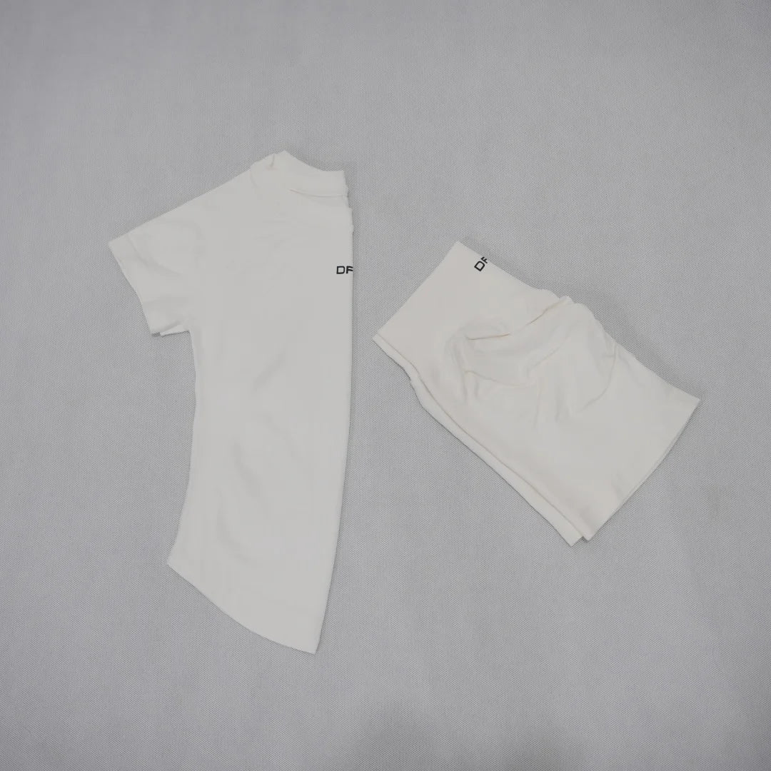 DF LOGO Women Seamless 2Pcs Sports Set Short Sleeve Yoga Outfit High Elastic Quick Dry Tummy Control Butt Lifting Running Shorts