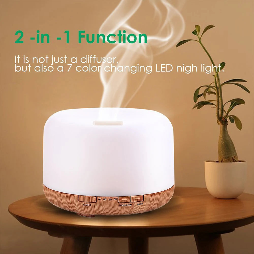 Aroma Essential Oil Diffuser Aromatherapy Ultrasonic Air Humidifier Automatically Remote Control Humidificador 300 500 1000ml
