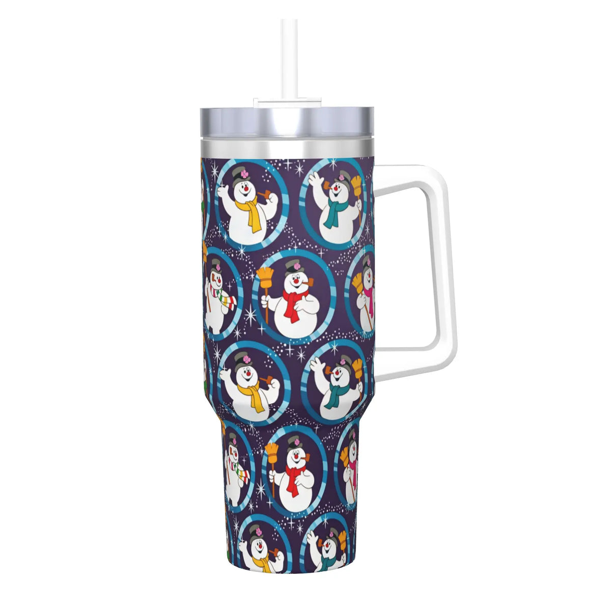 Stainless Steel Tumbler Snowman Frostys Mugs Cup With Straws  Camping Cold and Hot Water Bottle Insulated Large Thermal Mug
