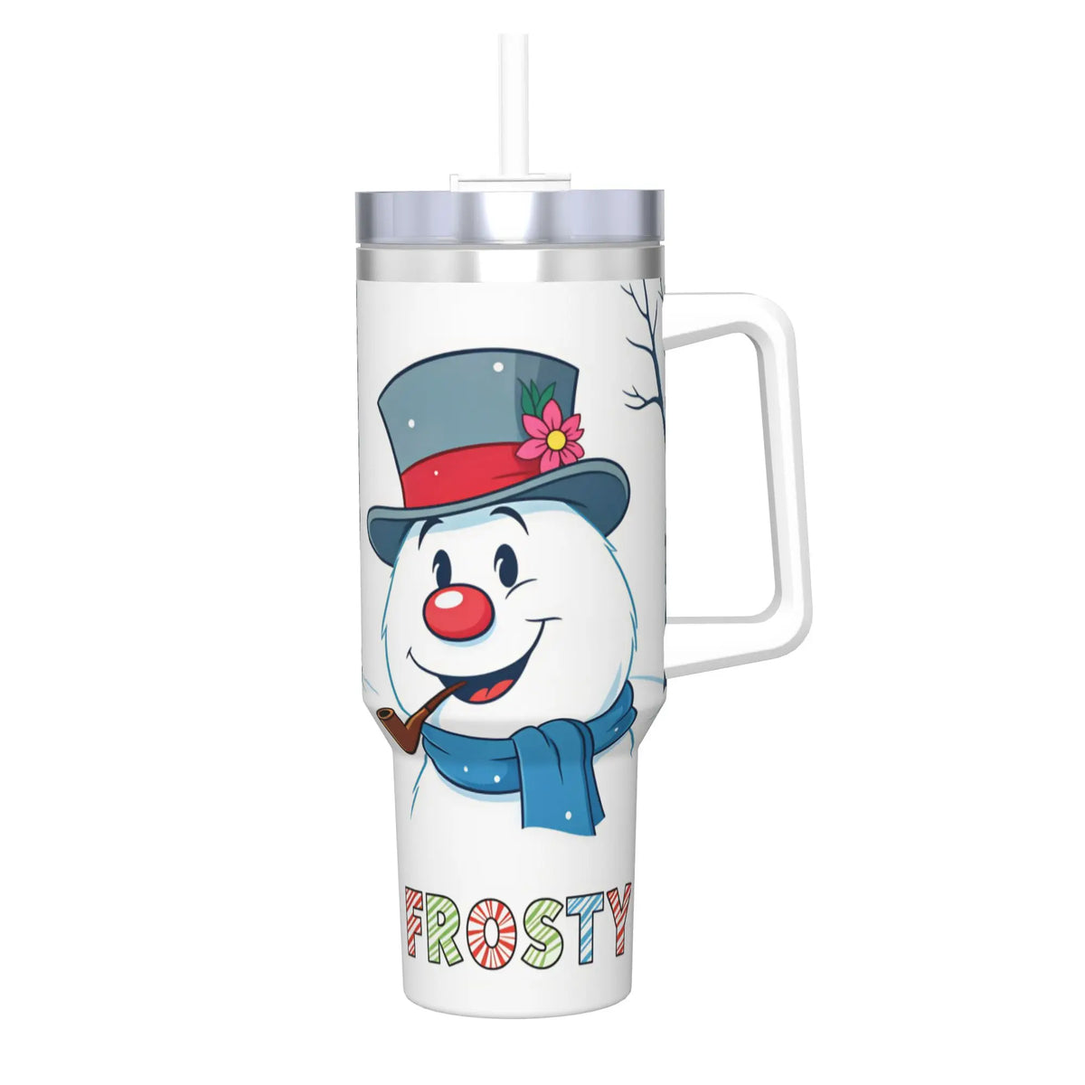 Stainless Steel Tumbler Snowman Frostys Mugs Cup With Straws  Camping Cold and Hot Water Bottle Insulated Large Thermal Mug