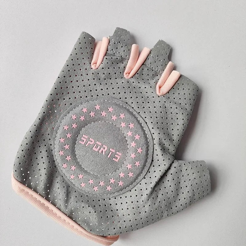 Women's Fitness Half Finger Gloves, Anti Slip, Wear-Resistant, Anti-Cocoon Yoga Spinning Bike Sports Cycling