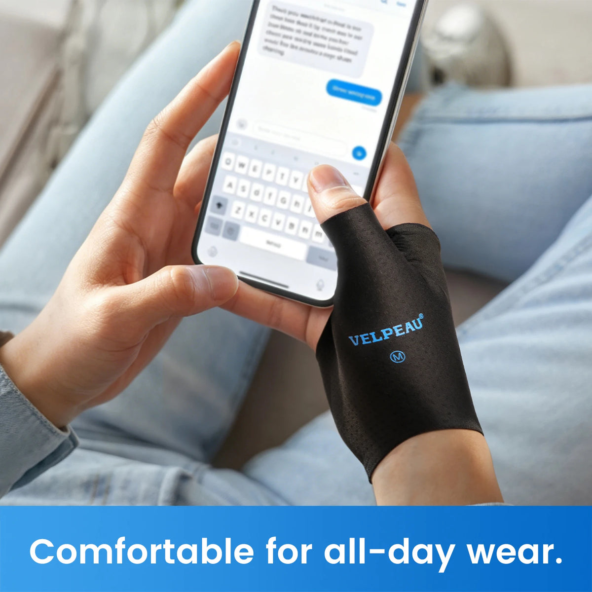 VELPEAU Thumb Wrist Support Sleeve for Sports, Mild Arthritis and Tendonitis, Unisex Elastic Compression Sleeve 2PCS
