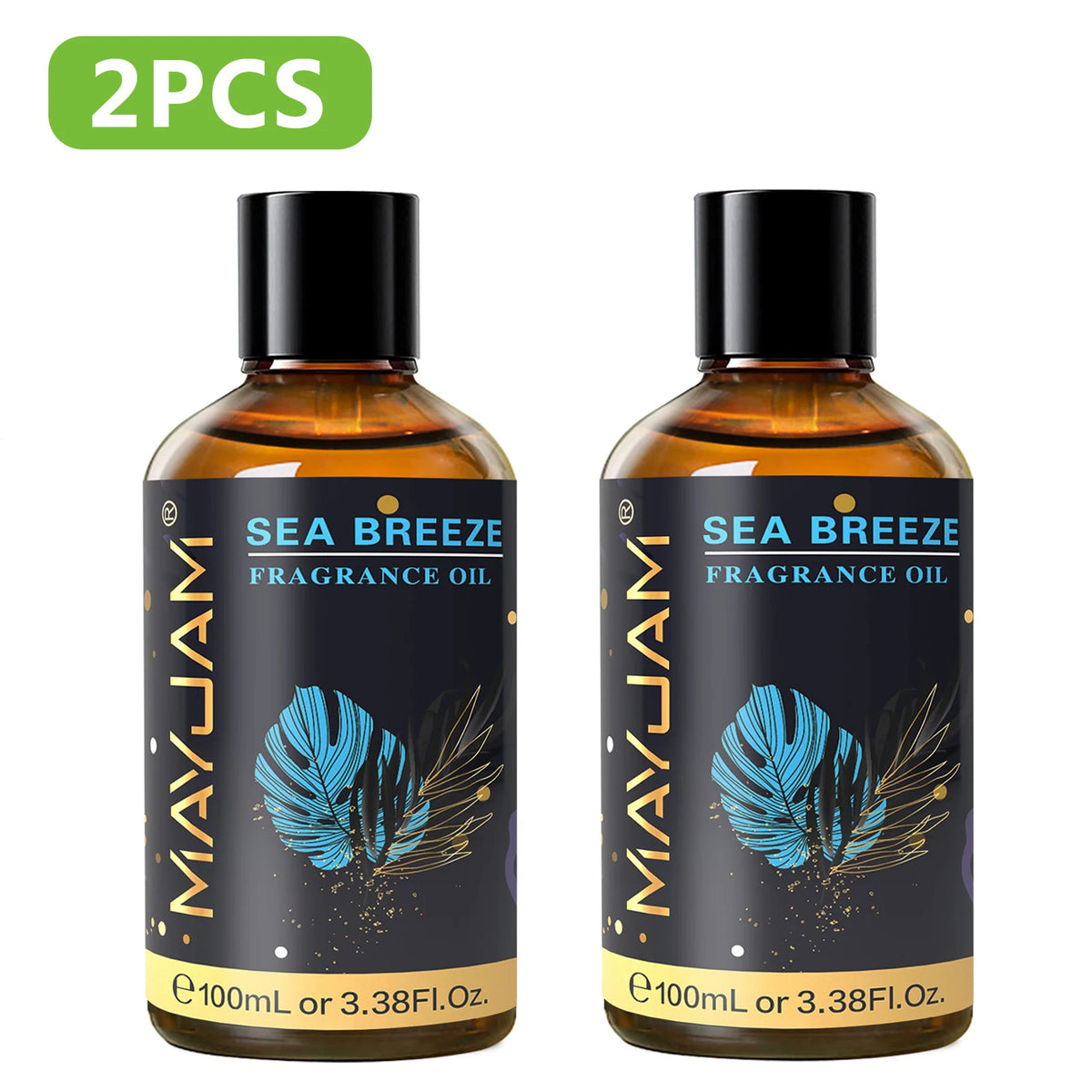 MAYJAM 2PCS 100ML Essential Oil Blend with Dropper,3.38 FI.Oz Dragons Blood White Musk Coconut & Vanilla Fragrance Oil for Humidifier Diffuser Making Candle Strawberry Banana Sea Breeze Baby Powder Violet Reverie Honeysuckle