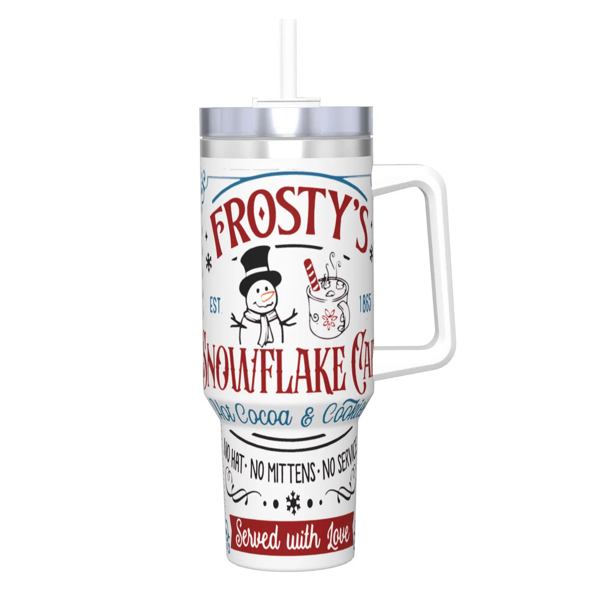 Stainless Steel Tumbler Snowman Frostys Mugs Cup With Straws  Camping Cold and Hot Water Bottle Insulated Large Thermal Mug