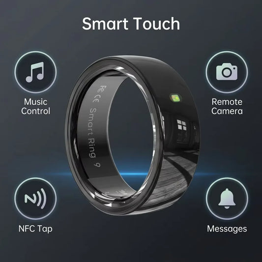 R05 Smart Ring Men Women Heart Rate Blood Oxygen Monitor NFC Health Tracker Sleep Stress Monitor 5ATM Waterproof Multi Sport