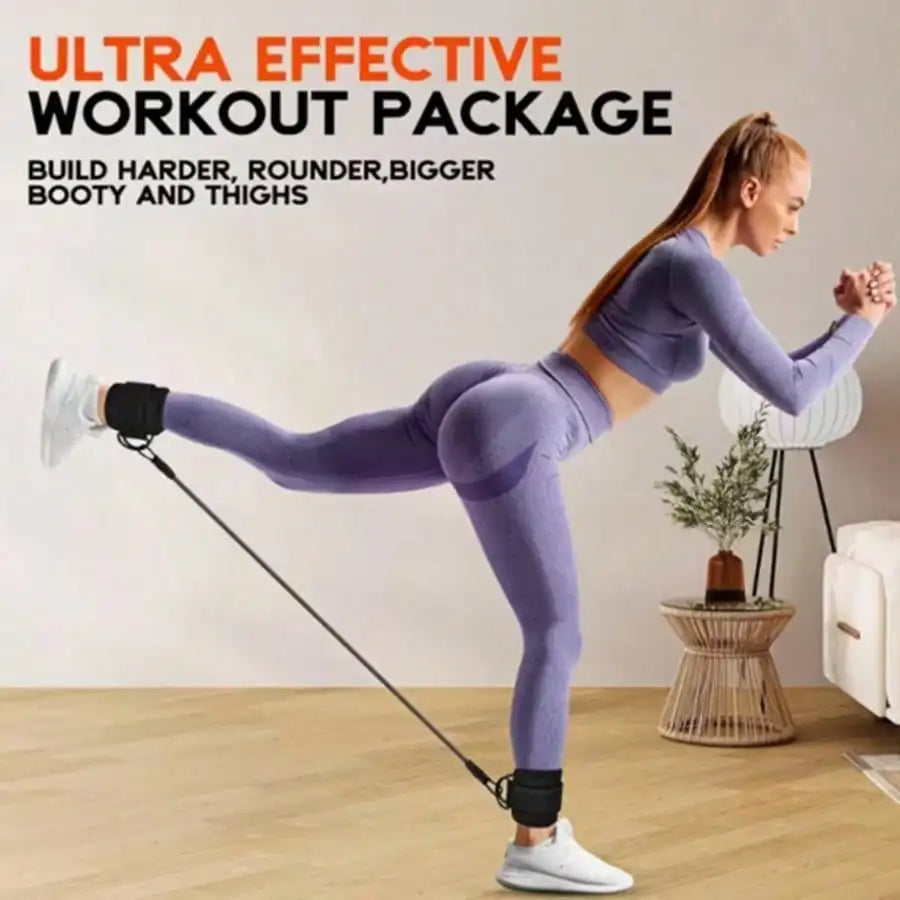 6Pcs Ankle Resistance Bands Set With Ankle Straps, Leg Workout Cables, Glute Thigh Hip Exercise Straps For Home Gym Booty Training