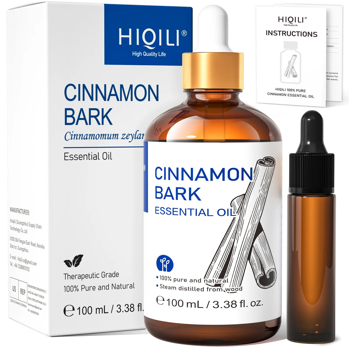 HIQILI 100ML Natural Essential Oil, Frankincense/Lemon/Rosemary/Tea Tree/Lavender/Wintergreen/Ylang, Humidifiers, DIY Candles